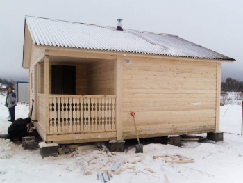 Фото строительства бани из профилированного бруса в Новгородской области